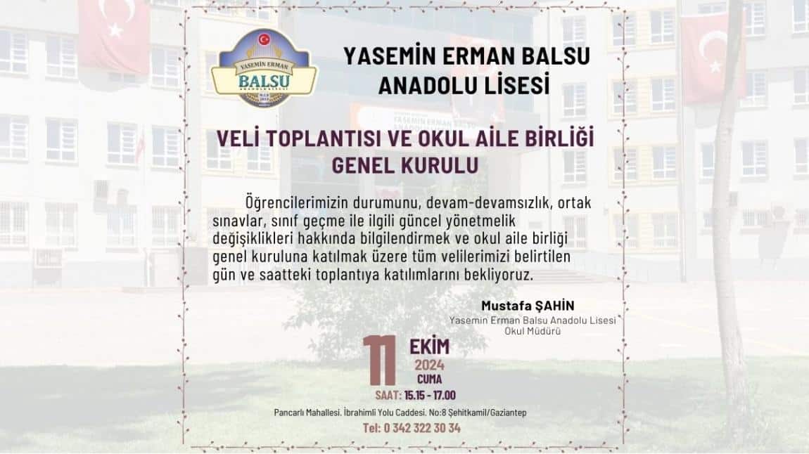 Veli Toplantısı ve Okul Aile Birliği Genel Kurulu